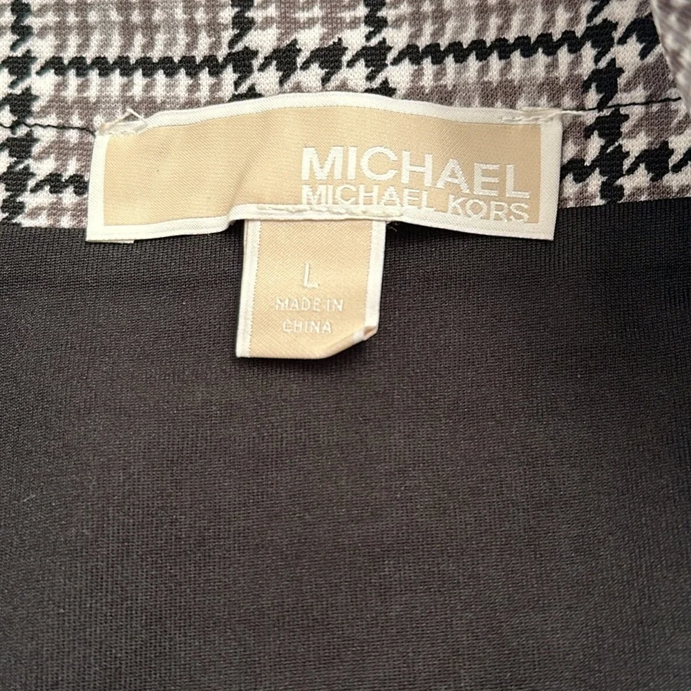 MICHAEL Michael Kors multicolor gray white black plaid stretch pencil skirt